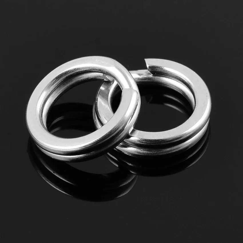50 Uds o 100 Uds anillo dividido de acero inoxidable diámetro 3mm a 8mm conector de doble anillo de pesca resistente accesorios de pesca - imagen 2