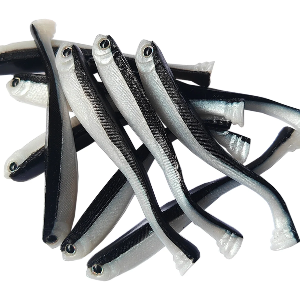 10 Uds. Señuelos blandos para pesca, 8cm, 11cm, silicona, Spark Shad, Swimbait, gabaritos de gusano, cebo Zander, lubina, trucha, Lucio, Leurre Souple - imagen 4