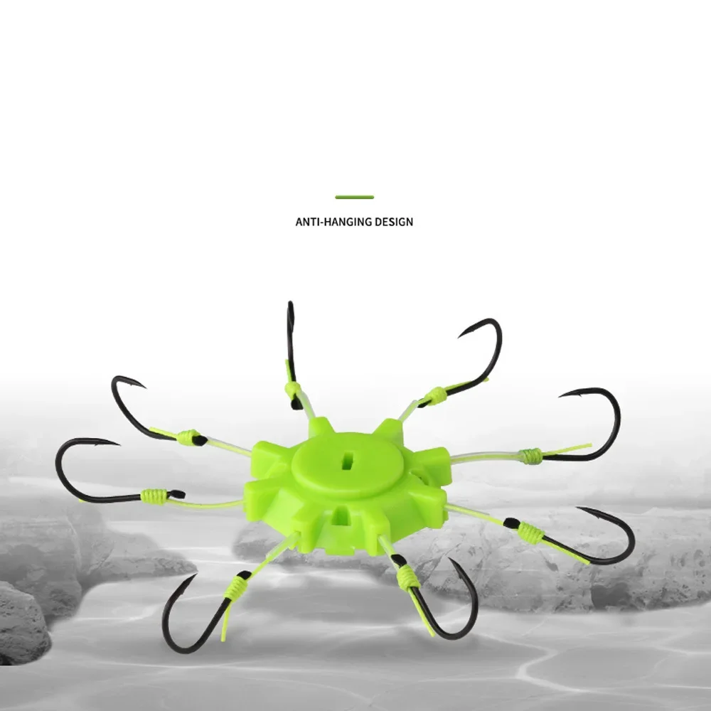 Anzuelos con tapa para Pesca de carpa, conjunto de anzuelos de cuerda de explosión con solapa, resorte de acero al carbono, 8 anzuelos de púas, aparejos de Pesca, tamaño 6-12, 2 uds. # - imagen 3