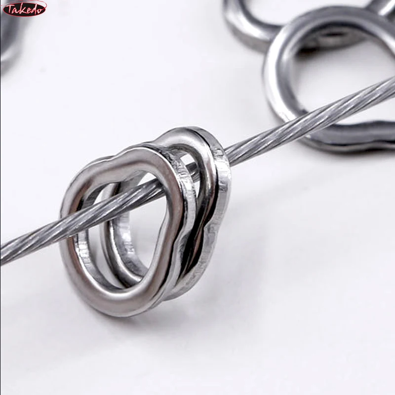 TAKEDO 50 unids/bolsa anillo sólido de pera calabaza L M S XS conector sin costuras plano de un solo bucle accesorios de pesca - imagen 5