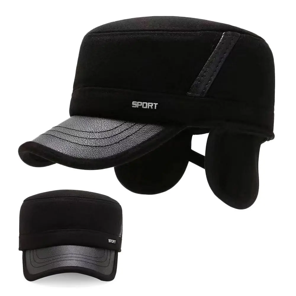 Sombrero de invierno con protección para los oídos al aire libre, orejeras cálidas a prueba de viento, gorra de béisbol informal gruesa para hombres