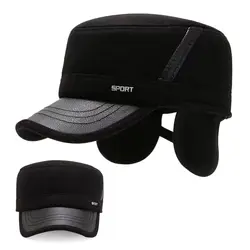 Sombrero de invierno con protección para los oídos al aire libre, orejeras cálidas a prueba de viento, gorra de béisbol informal gruesa para hombres