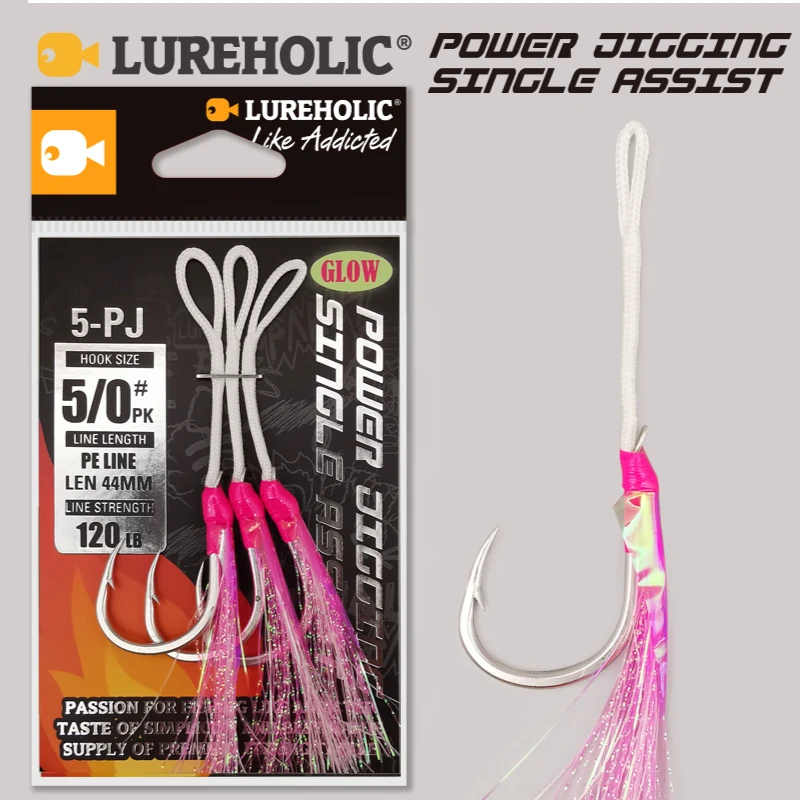Forcionar 5-PJ Single Assist – Power jigging con tinsel para atún