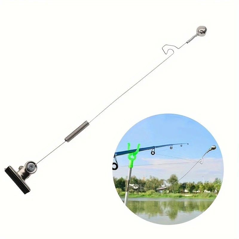Alarma de campana de pesca de acero inoxidable para pesca de carpa marina, caña de lanzamiento, alarma de pesca