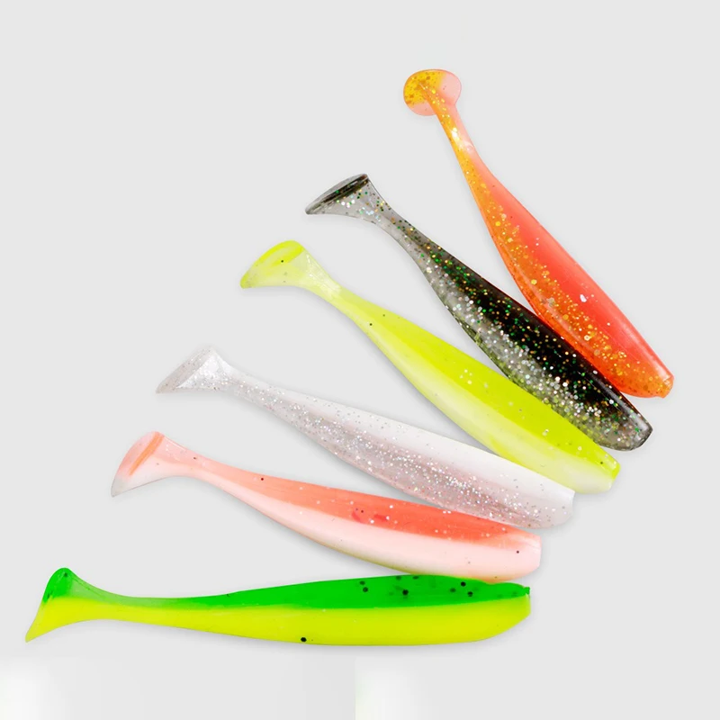 Señuelo de cebo blando de 20 piezas, cola en T, 5,5/6,5/7cm, para pesca en agua dulce al aire libre - imagen 3