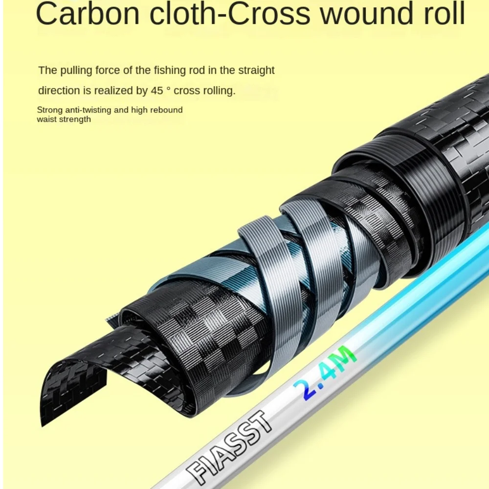 Caña de pescar telescópica, Kits completos, carrete de pesca Spincast, juego de cañas de pescar de fibra de carbono, Combo de caña alimentadora de 1,5 m-3,6 m - imagen 5