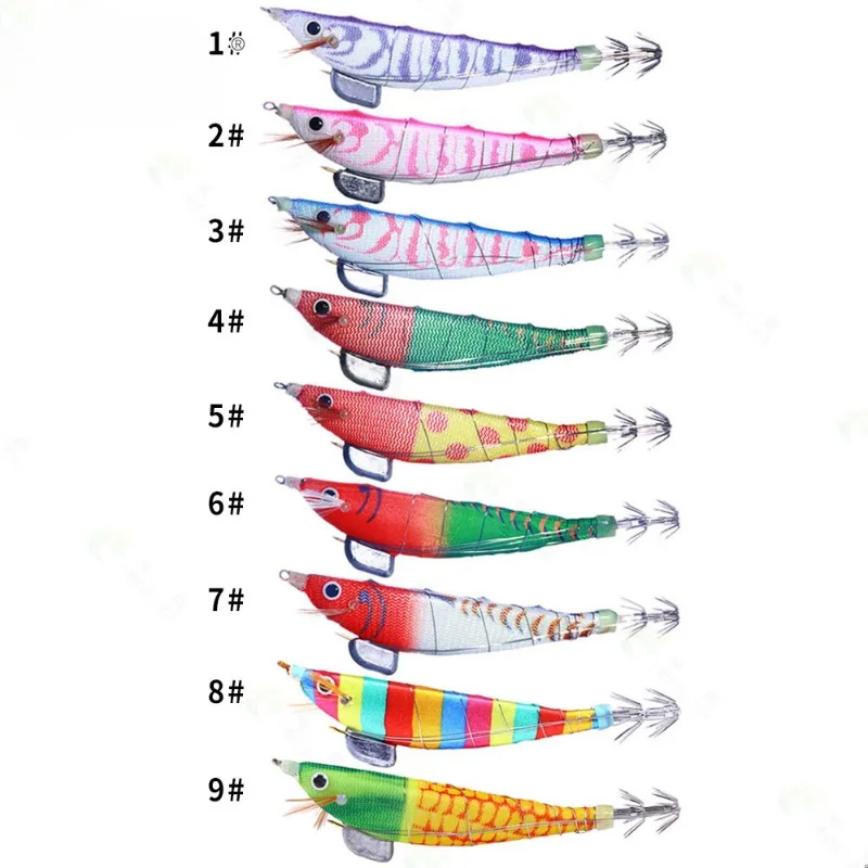 Cebo falso de madera brillante para camarón, accesorio de alambre de acero para camarón, plátano, 7 colores, 12CM-14,3G - imagen 5