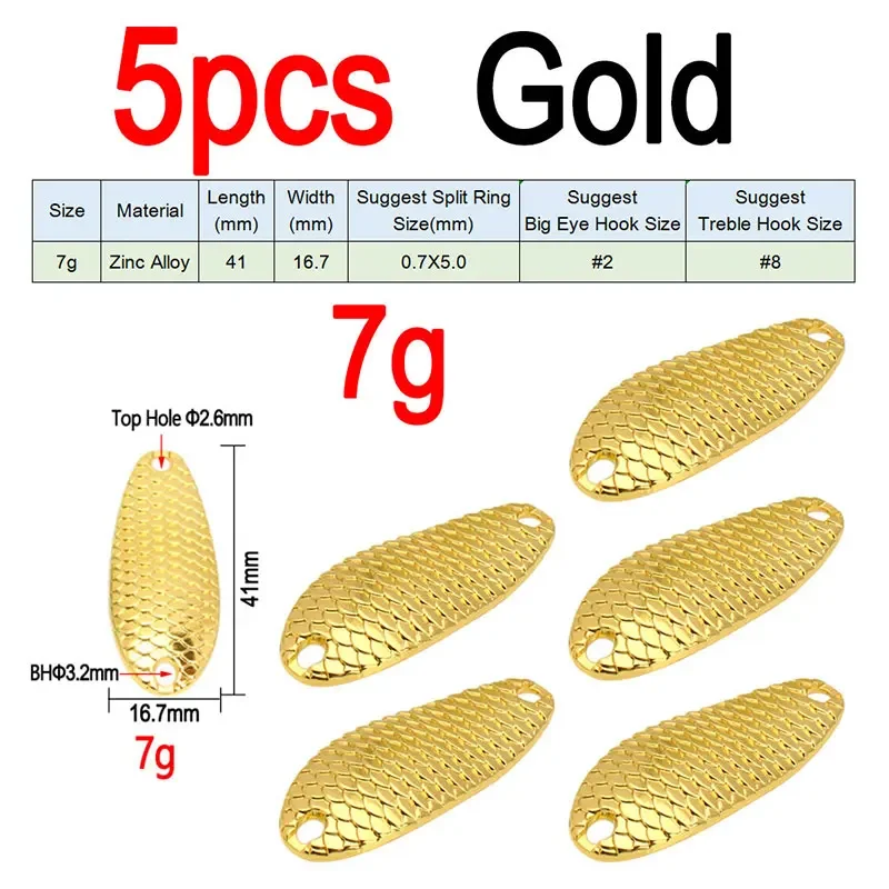 7g 5pcs Gold