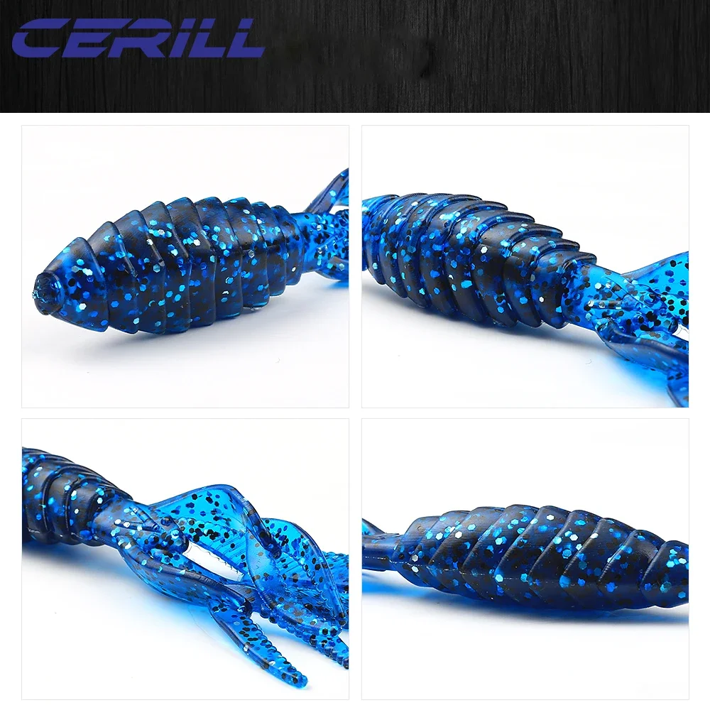 Cerill 5 unids/lote 12cm 13g plástico Craw señuelo de pesca suave cebo de camarón silicona Bass Pike Shiner Jigging Wobbler Minnow Swimbait - imagen 5