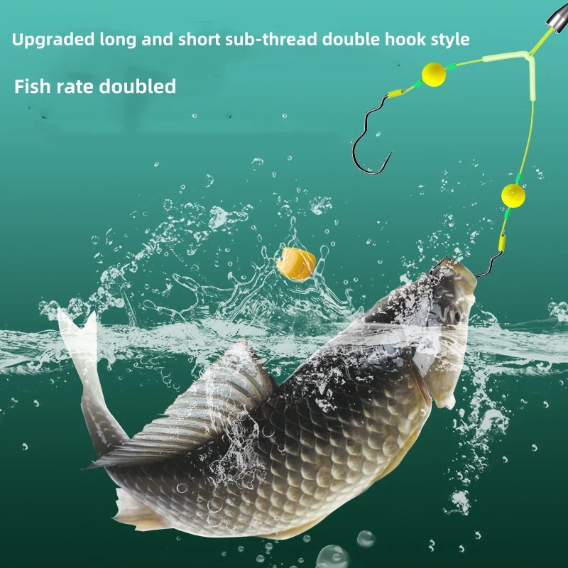 Hair Rig Doble Anzuelo Anti-Fondo para Pesca de Carpa - imagen 4