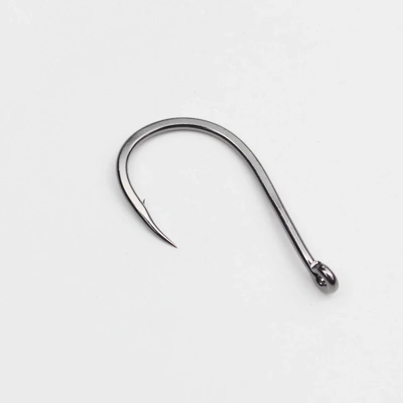 50 Uds anzuelo de pesca con punta torcida, anzuelos de pesca de cuerpo plano con púas, carpa plateada, Material de pesca de carpa cabezona, accesorios de pesca - imagen 3