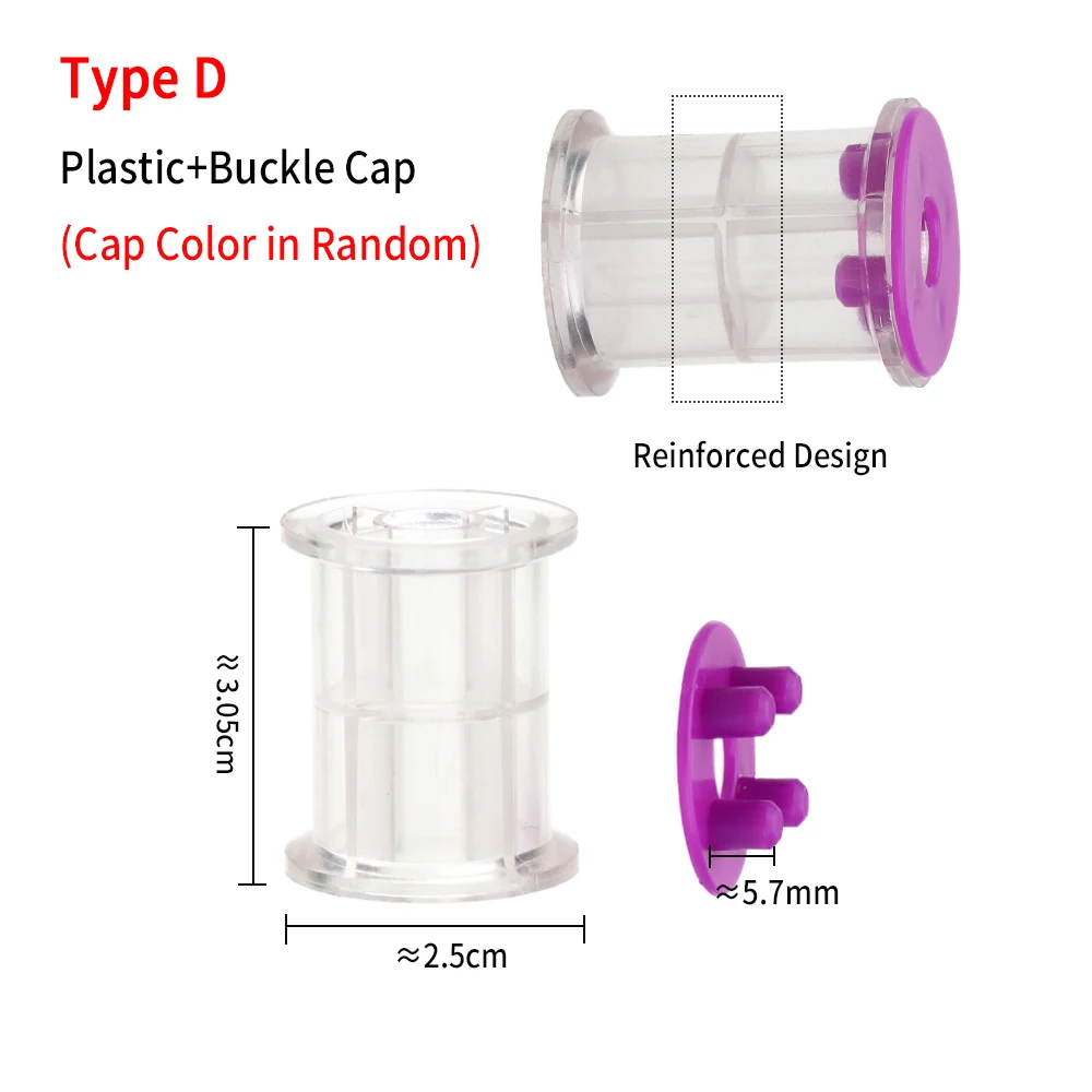 Carretes vacíos de plástico con tapa de hebilla, carrete de hilo para atar moscas, accesorios de aparejos de pesca, 6 unidades - imagen 5