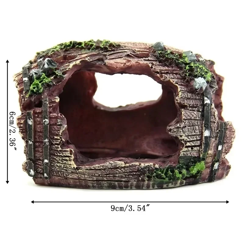 Decoración de acuario barril antiguo roto con musgo para cueva - imagen 4