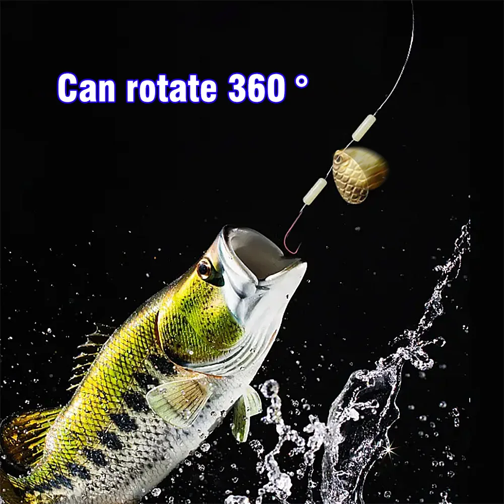 MNFT 50 Uds Kit de cebo de hoja giratoria DIY herramienta de fabricación de señuelos de pesca de Metal accesorios de pesca - imagen 5