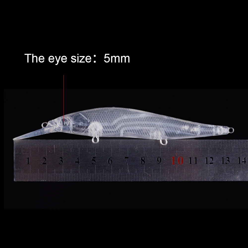 Hanlin-cuerpos de plástico duro ABS transparente, 10/20 piezas, 13,5 CM, 13G, pesca poco profunda, buceo, Jerkbait, pececillos sin pintar, aparejos de señuelo - imagen 2
