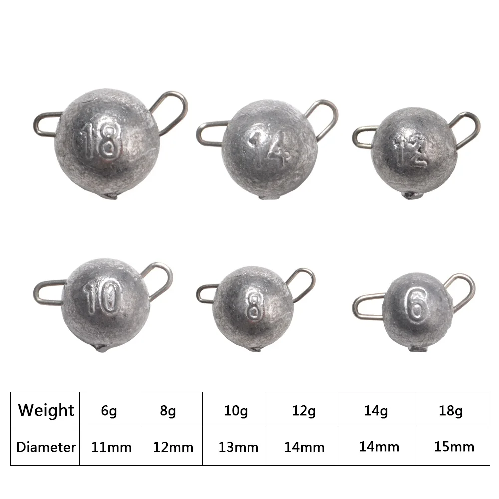 FTK 5 uds supercontinente plomo cabeza de anzuelo de pesca 6g8g10g12g14g16g18g pesas de bala anzuelo de grupo de señuelos blandos anzuelos de pesca grabados - imagen 2