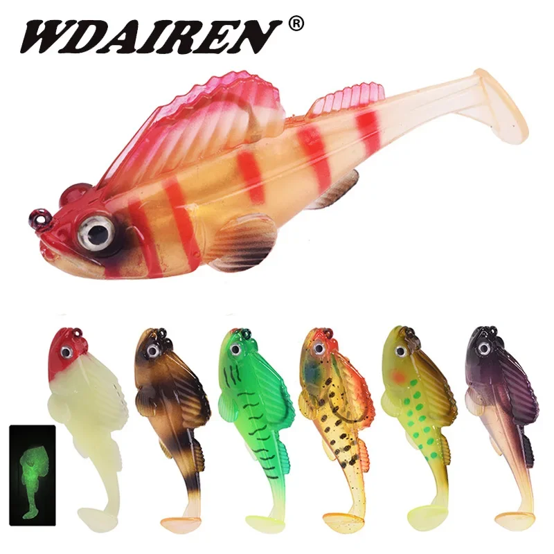 1 ud. anzuelos ocultos contrapesados para jig, cebo artificial Soft, wobblers de silicona brillante claro, cebo para la pesca de la lubina, señuelo artificial - imagen 2