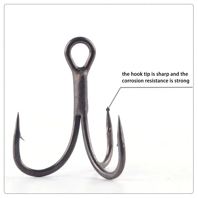 TAKEDO b** 1 #   - 12 #   Anzuelo de pesca 6062-1X-NP anzuelo triple clásico de níquel negro para pesca de carpa pesca en agua salada - imagen 5