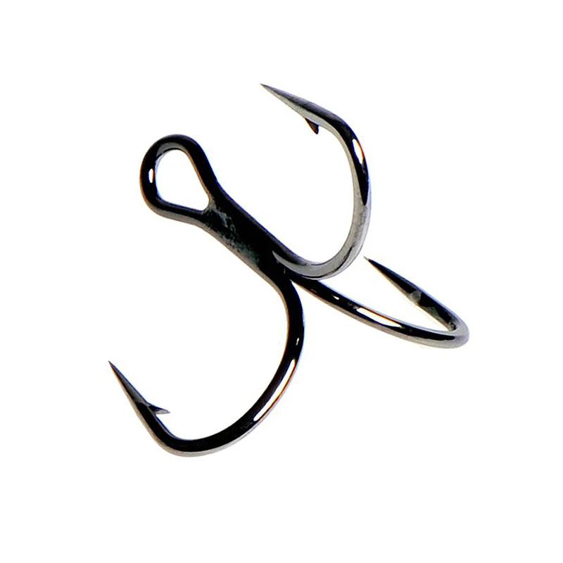 Mustad-anzuelos triples TG77NP-BN, acero rico en carbono, níquel negro, ángulo de mandíbula con púas, ancla de pesca con señuelo de fuerza 3X - imagen 4