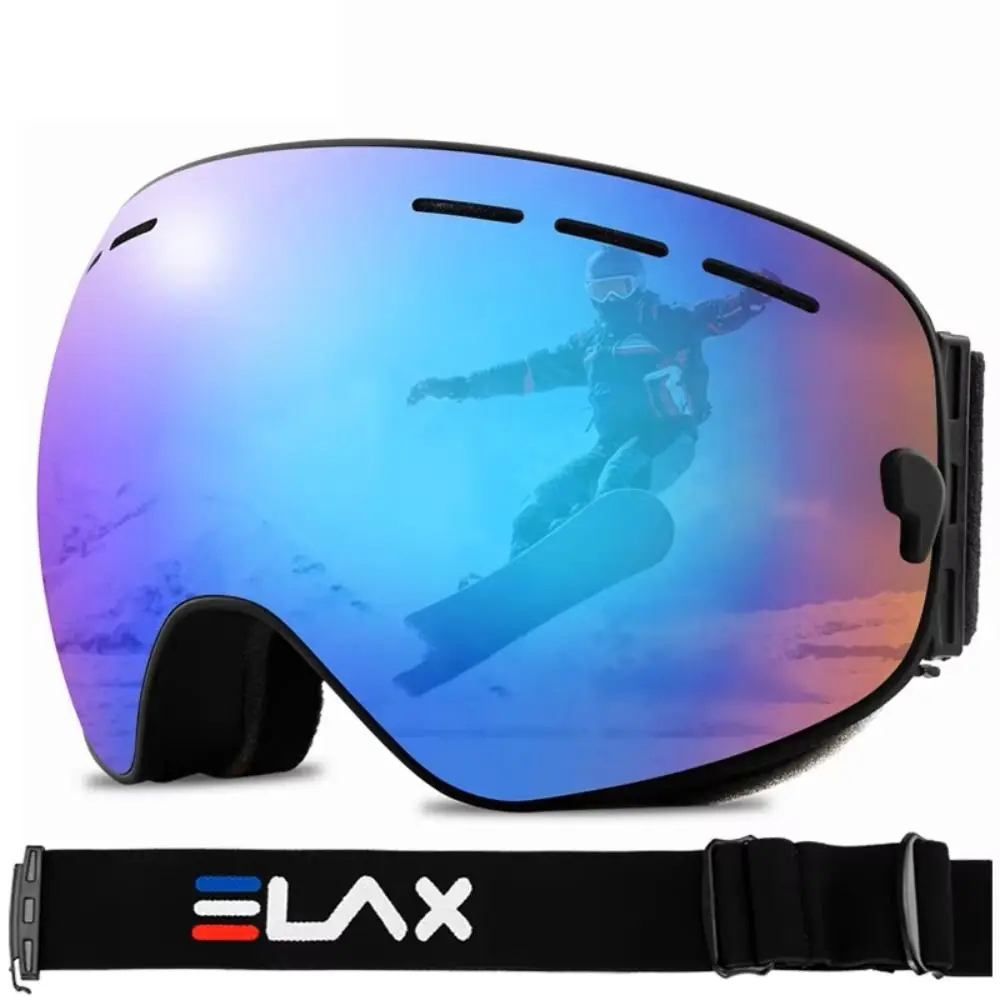 Gafas de esquí de doble capa, lentes galvanizadas, antiniebla, para motos de nieve, a prueba de arena, ajustables, para Snowboard y esquí, ciclismo - imagen 3