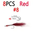 8pcs Red Size 8