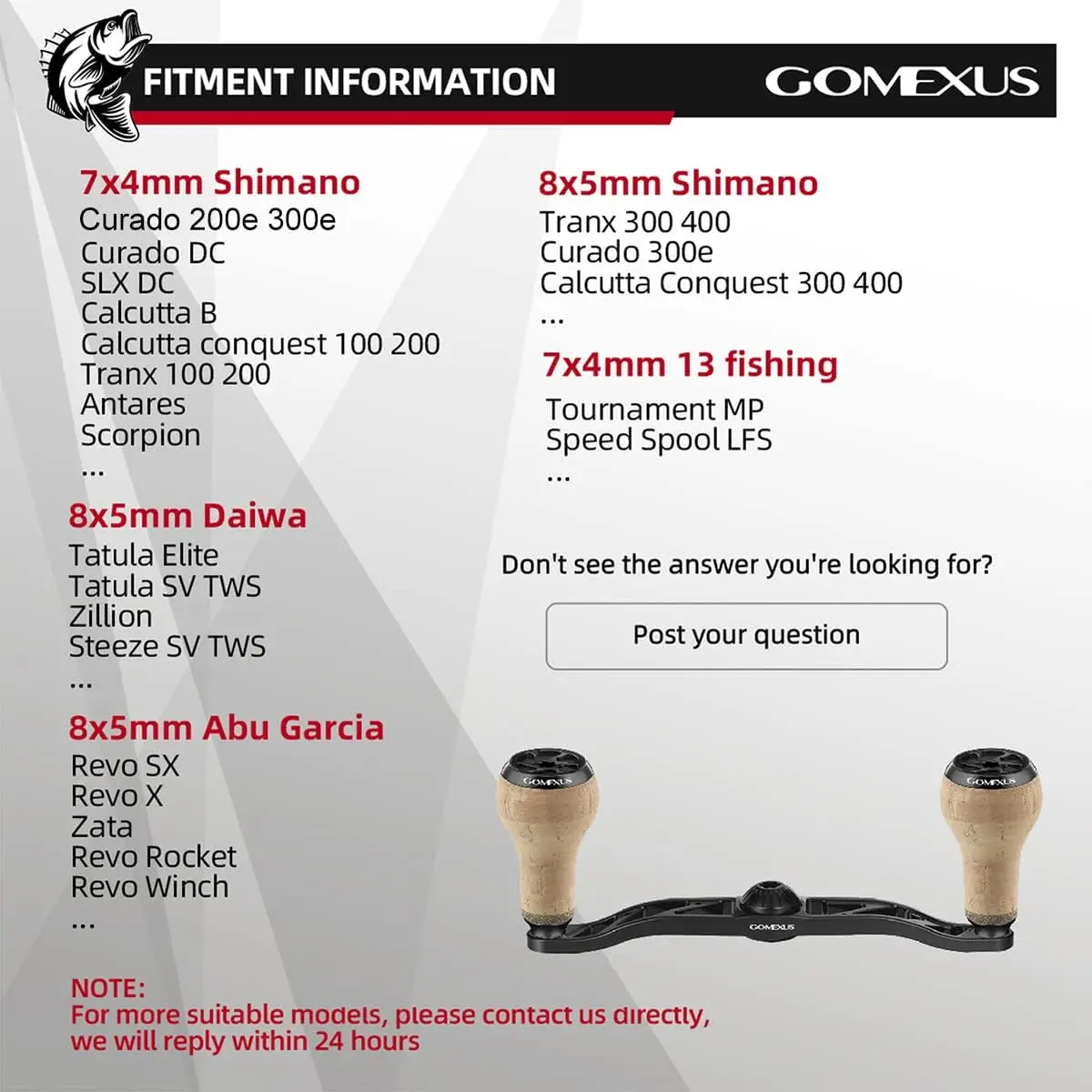 Manivela eléctrica GOMEXUS con perilla de corcho de 27mm para pesca Shimano13, carretes de pesca Daiwa Abu Garcia Lew's Okuma Baitcasting de 100mm - imagen 2