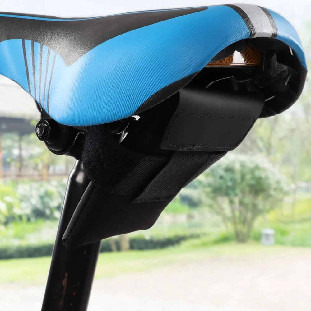 Bolsa de sillín portátil impermeable, ligera, 12x8,5x1,5 cm, bolsa para bicicleta, plegable, debajo del asiento, bicicletas de carretera - imagen 2