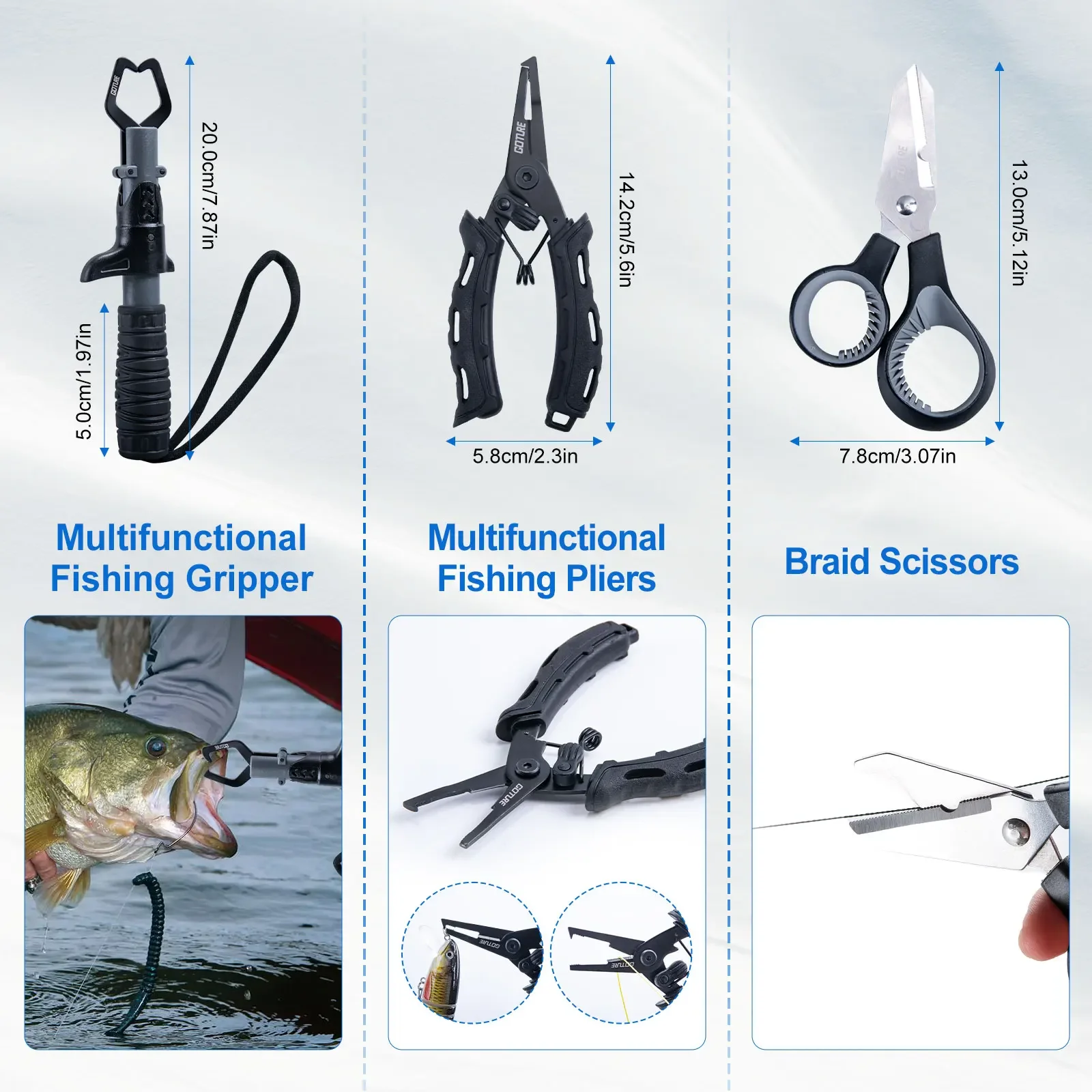 Goture-Juego de carretes de caña de pescar de doble hilado, 1,9 m2,1 m, 2,3 m, 2,5 m, 2,7 m, Kit completo con 5,2: 1, carretes de pesca, herramientas para pesca en el mar - imagen 5