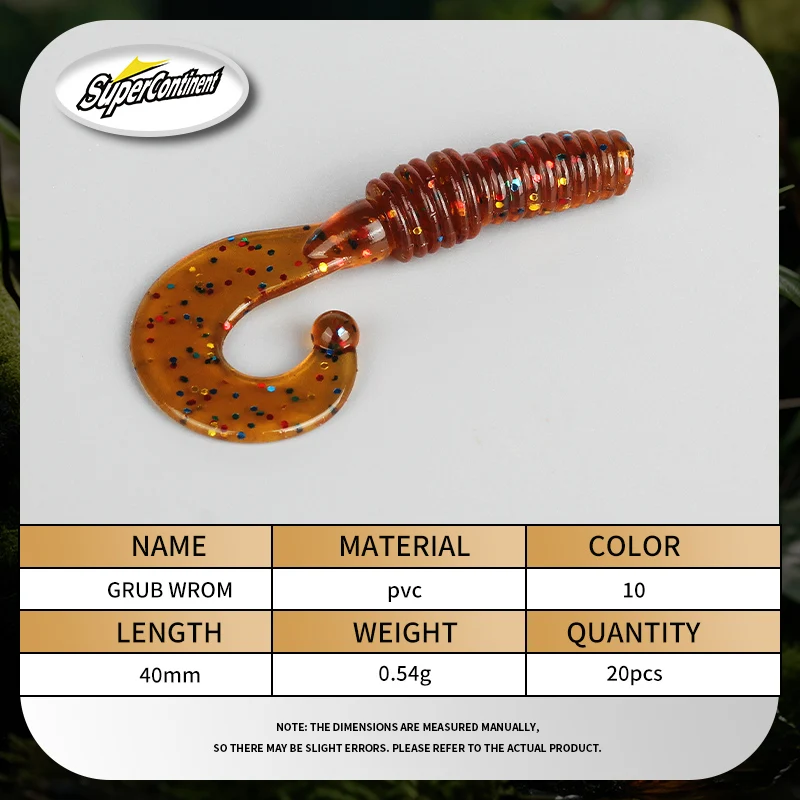 Mace de poder supercontinente, señuelo suave larva de 4cm, cebo Artificial de gusano, Wobbler Swimbait para trucha lubina - imagen 3