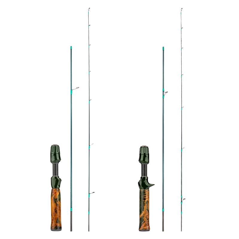 Caña de pescar de trucha profesional de 3 secciones, cebo giratorio, punta sólida, caña ligera de fibra de carbono, aparejos de pesca PHANTOM