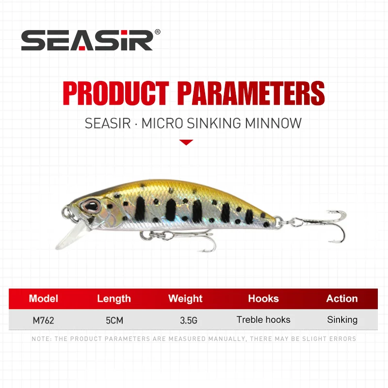 SEASIR Micro Minnow-Mini Señuelos de Pesca de hundimiento, 5cm, 3,5g, 15 colores, cebo duro Artificial, profesional, Jerkbait, Wobblers - imagen 3
