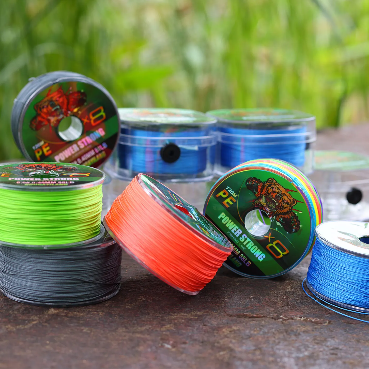 Línea de pesca Sougayilang X8 línea trenzada de 8 hebras 120m línea de pesca japonesa 0,12-0,40mm líneas de pesca resistentes a la abrasión que se hunden - imagen 4