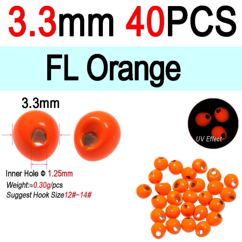 3.3mm FL Orange 40pc