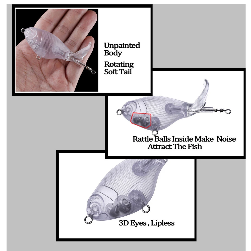 Chan'sHuang-Cebo en blanco sin pintar, 10 piezas, 90mm, 12g, señuelo de pesca Artificial hecho a mano - imagen 5