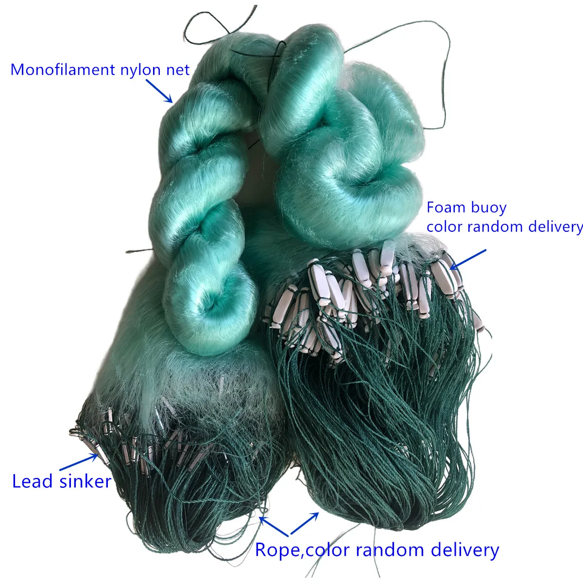 POUI COME DREAM Red de pesca de nailon monofial, red de enmalle de una sola capa, línea fuerte 0,13mm-0,17mm,H 2m-8m, longitud 85m, malla 40mm-70mm - imagen 5