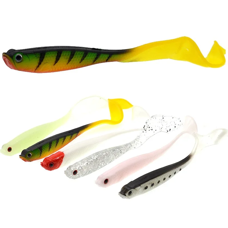 Señuelo de pesca falda cola cebo blando 12,5 cm/5,5g pez vivo vivo vientre hueco Texas Rig señuelos Jerkshad lote 3 piezas venta - imagen 2