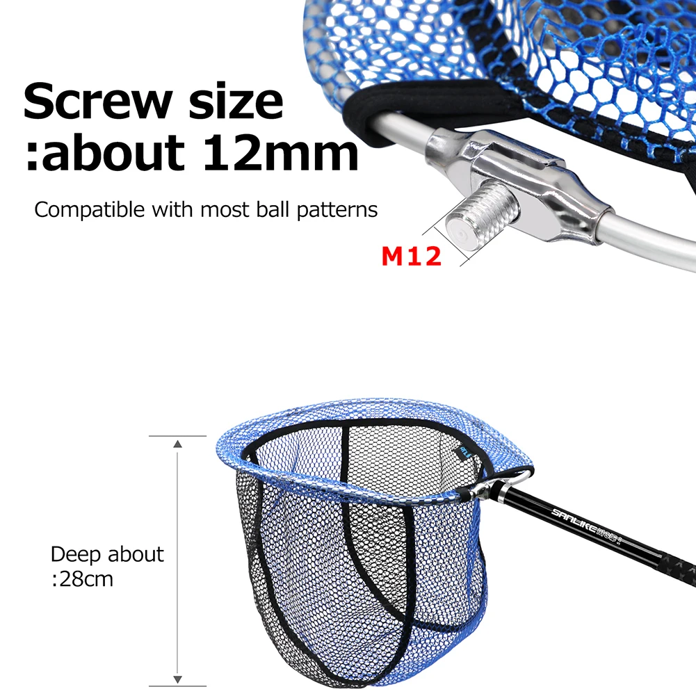 SANLIKE red de pesca portátil, malla de inmersión de goma, tipo de apertura plegable, accesorios de equipo de pesca, 35/40/50cm - imagen 3