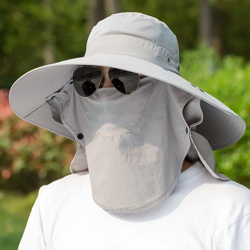 Sombrero de ala grande desmontable de 15CM para hombres y mujeres, viseras de protección, sombrero de cubo, sombreros de pescador con protección solar, gorra de pesca, sombrero de montañismo - imagen 4
