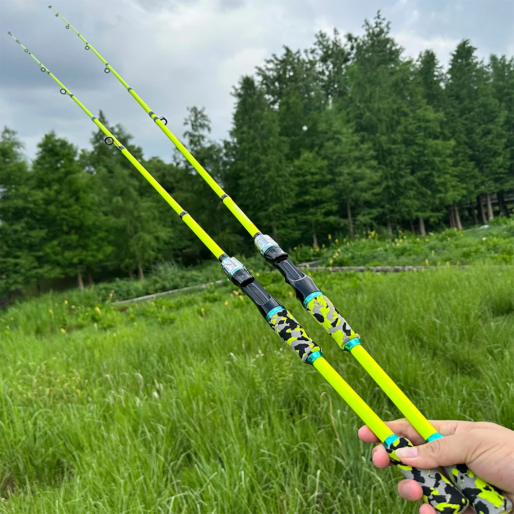 Juego combinado de carrete de caña de pescar seccional portátil, poste de fundición de 1,8 m y 2,1 m con carrete de Baitcasting, relación de engranaje 7,2: 1 para señuelo, Pesca de lubina - imagen 5