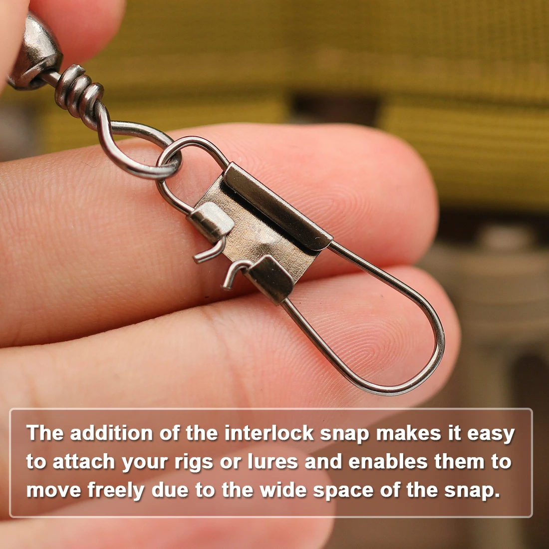 FishTrip barril giratorio con enclavamiento Snap 50Pack de acero inoxidable bloqueo cruzado Snap conector de pesca en el mar aparejos terminales - imagen 4