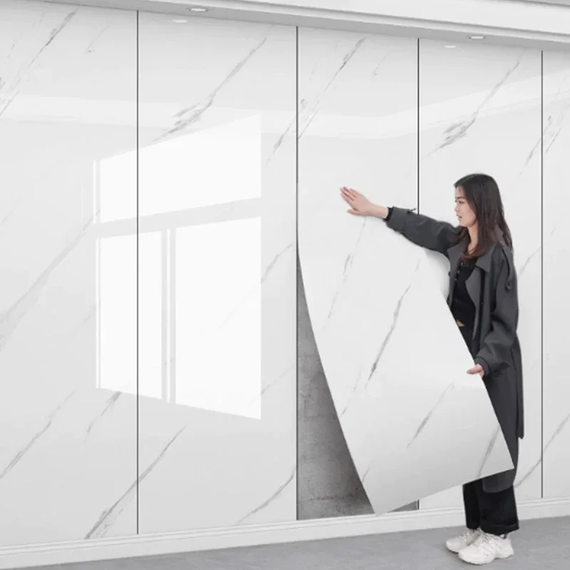 Papel tapiz de mármol de espuma gruesa, 1 rollo, pegatina de pared impermeable y antiincrustante, papel tapiz autoadhesivo para dormitorio y sala de estar