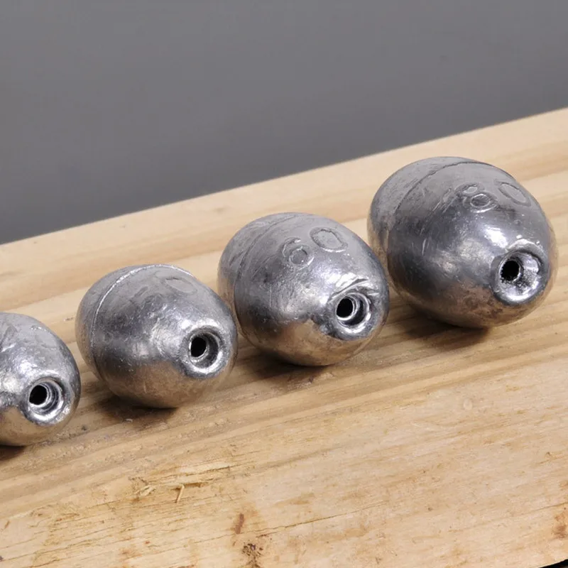 Accesorios para aparejos de pesca, plomo de plomo en forma de oliva, plomo puro hueco hacia abajo, lote de 5 piezas en oferta - imagen 2