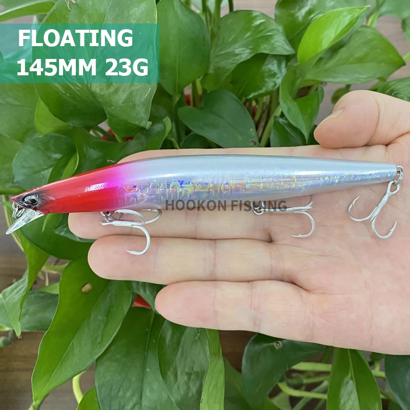 Señuelos flotantes para Pesca, cebo artificial de fundición larga, 140F, 145mm, 23g, Lucio, trucha, Jerkbait, Isca, 9119 - imagen 5