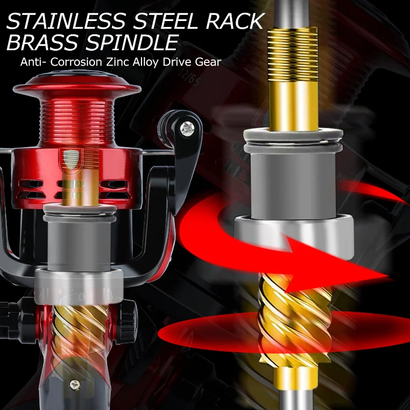 Carretes de pesca giratorios Sougayilang, carrete de pesca ultraligero serie 4000, relación de engranaje 5,2: 1, arrastre máximo, aparejos de carrete de pesca de carpa de 5KG - imagen 4