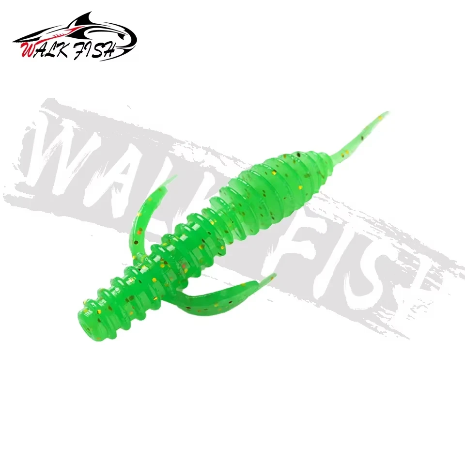 WALK FISH 12 Uds 6,2 cm 1,5g señuelos blandos larva de plástico flotante de agua dulce Swimbaits gusanos de silicona pesca cebos artificiales falsos - imagen 3