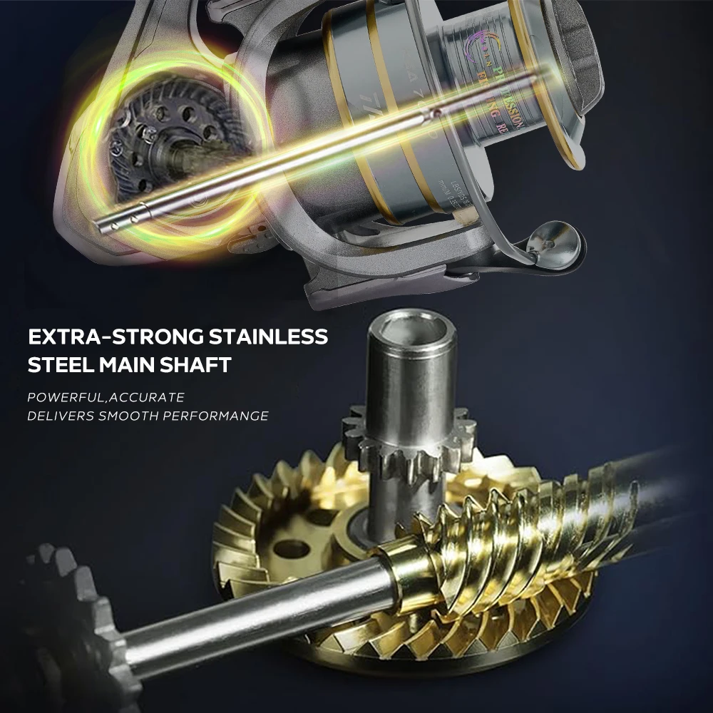VWVIVIDWORLD, alta calidad, carretes de pesca de agua salada, doble carrete, carrete giratorio, engranaje de aleación, carrete de aleación, brazo de Metal, carrete de fundición - imagen 4