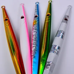 Señuelo de pesca con plantilla de Metal largo, pez de plomo sumergido, 60G, 200G, 400G, cuchara de Jigging de fundición rápida, cebo de Metal Artificial para orilla, aparejos de mar
