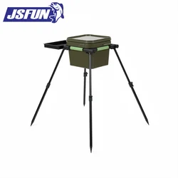 Cubo de cebo para pesca de carpa, 10L, con soporte telescópico ajustable (patas de 45-75cm), soporte para estación de cebo de 37,5x28cm, Ca duradero portátil