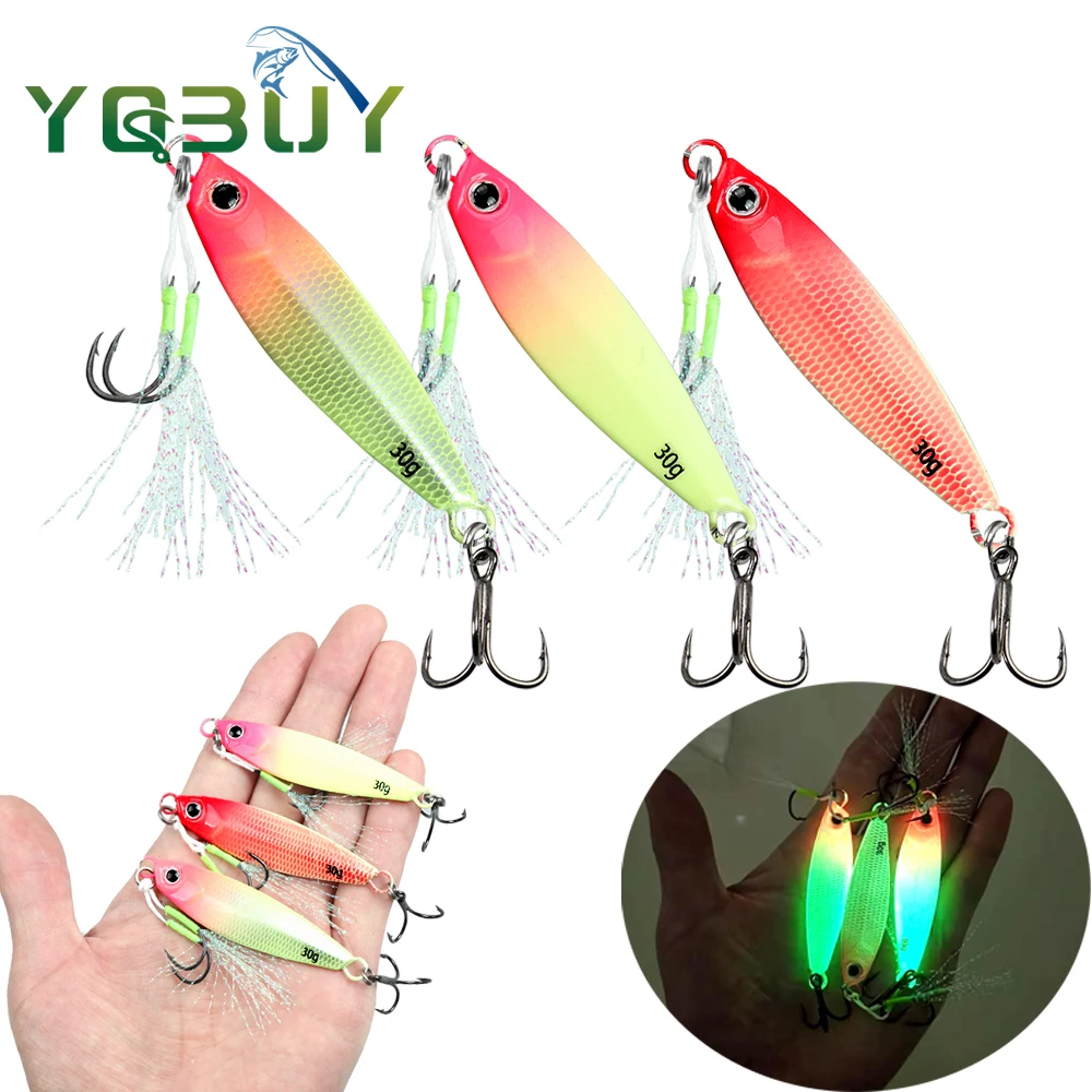 Nuevo anzuelo luminoso de pesca Jigging, cebo giratorio de 7g/10g/15g/20g/30g/40g, plantilla de Metal láser, cuchara, señuelo de pesca