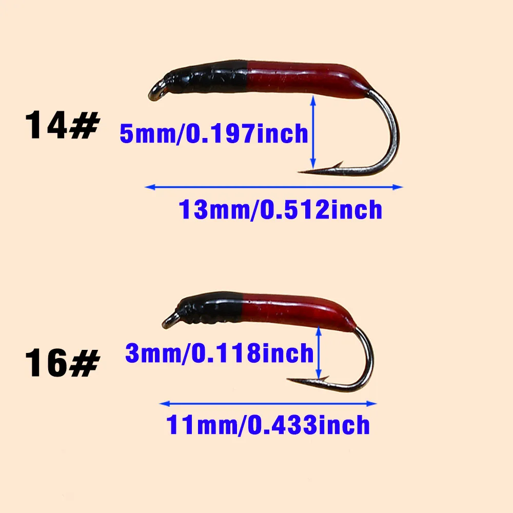 MNFT10Pcs/caja Ninfa Scud Bug gusano mosca Caddis larvas insecto cebos de hundimiento rápido trucha Señuelos de pesca - imagen 4